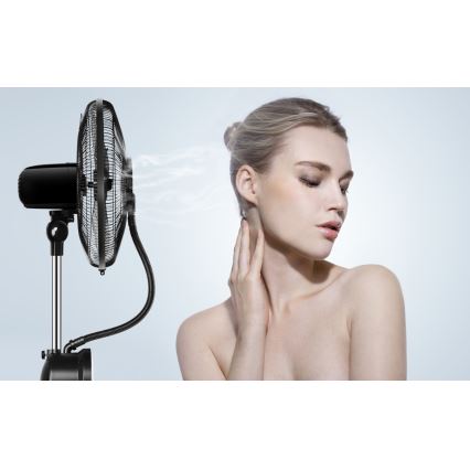 Aigostar - Gulvventilator med støveffekt 95W/230V sort/grå + fjernbetjening