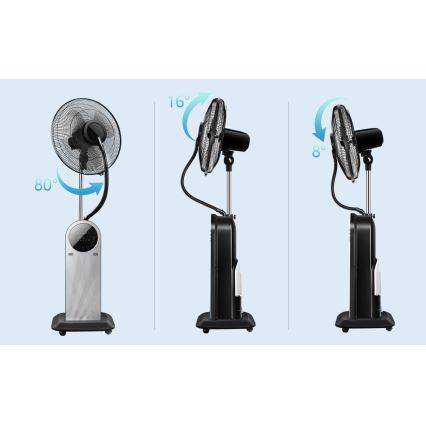 Aigostar - Gulvventilator med støveffekt 95W/230V sort/grå + fjernbetjening