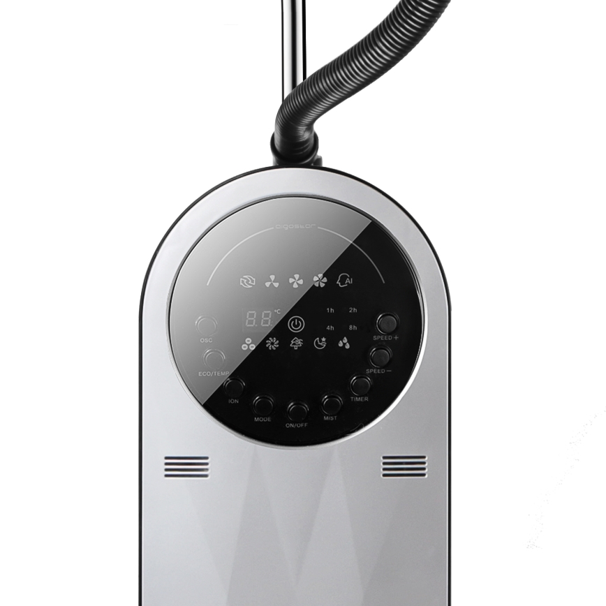 Aigostar - Gulvventilator med støveffekt 95W/230V sort/grå + fjernbetjening