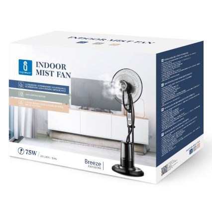 Aigostar - Gulvventilator med vandspray 75W/230V + fjernbetjening