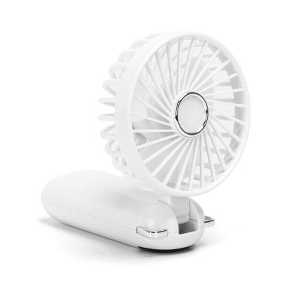 Aigostar - Håndholdt ventilator genopladelig 4W/5V 1200 mAh hvid