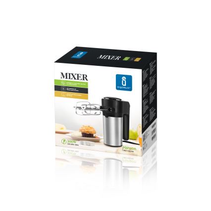 Aigostar - Håndmixer 300W/230V sort/mat krom