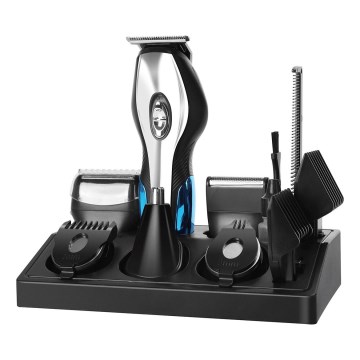 Aigostar - Hårtrimmer med tilbehør 6-i-1 5W/5V sort