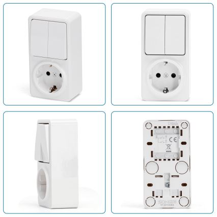Aigostar - Home switch 2P med en kontakt 1x10A/250V