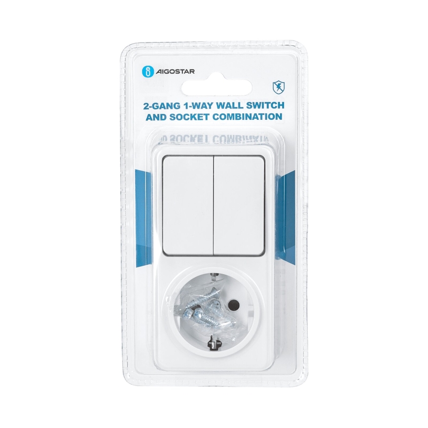 Aigostar - Home switch 2P med en kontakt 1x10A/250V