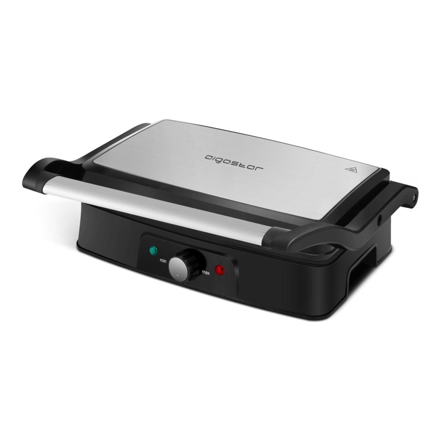 Aigostar - Kontaktgrill 1500W/230V mat krom/sort
