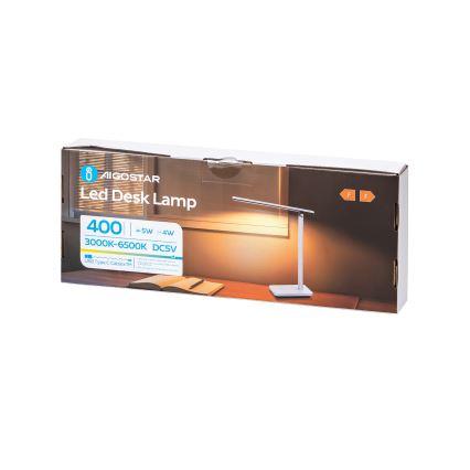 Aigostar - LED bordlampe dæmpbar LED/5W/5V 3000-6500K hvid/sort