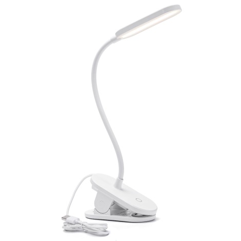 Aigostar - LED bordlampe dæmpbar med klemme LED/2,5W/5V hvid