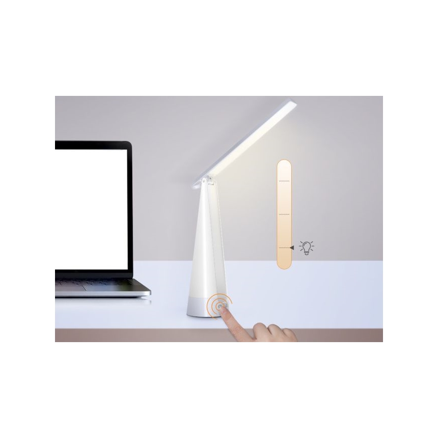 Aigostar - LED bordlampe dæmpbar og genopladelig LED/7W/5V 4000K 4400 mAh hvid