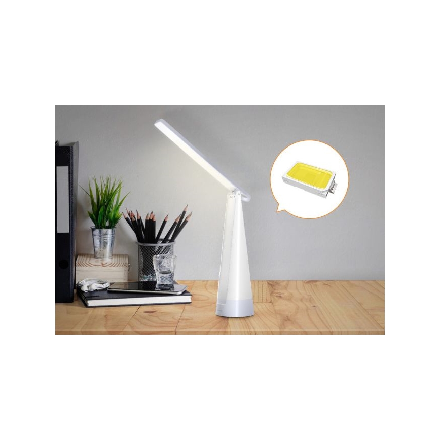 Aigostar - LED bordlampe dæmpbar og genopladelig LED/7W/5V 4000K 4400 mAh hvid