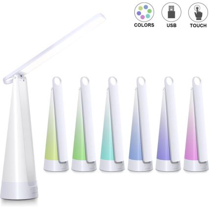 Aigostar - LED bordlampe dæmpbar og genopladelig LED/7W/5V 4000K 4400 mAh hvid