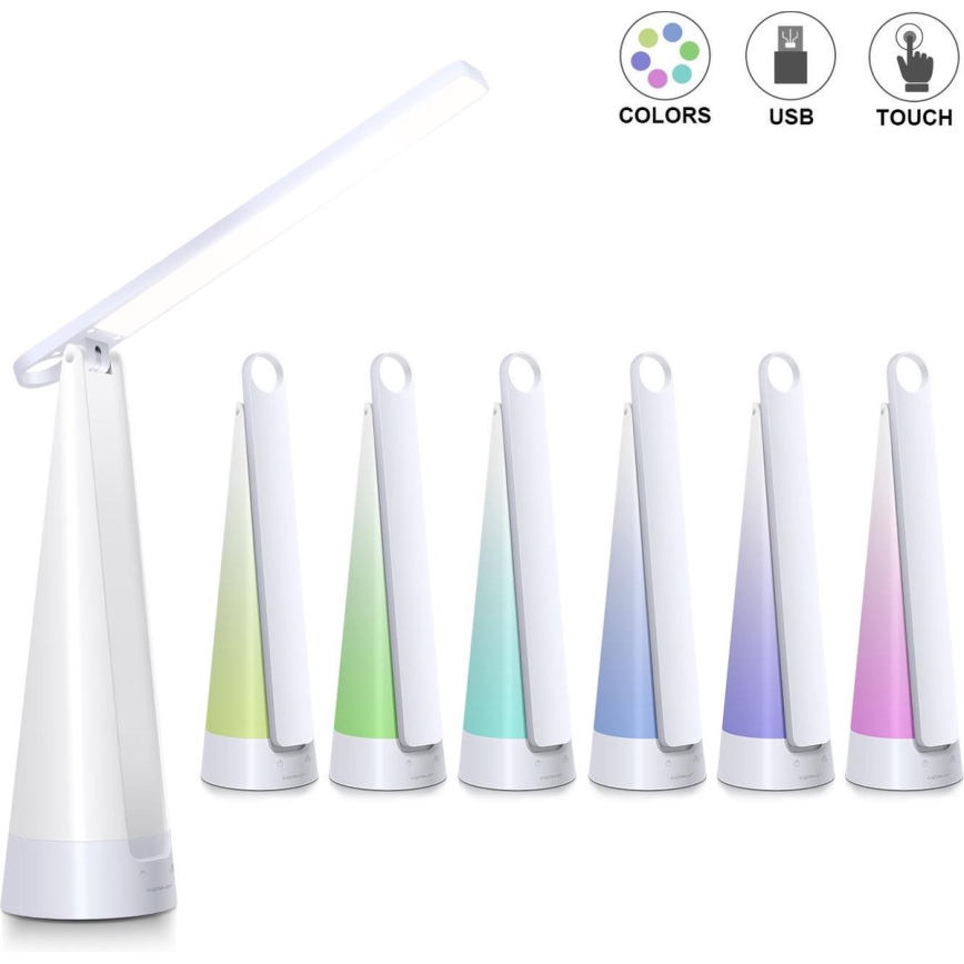 Aigostar - LED bordlampe dæmpbar og genopladelig LED/7W/5V 4000K 4400 mAh hvid