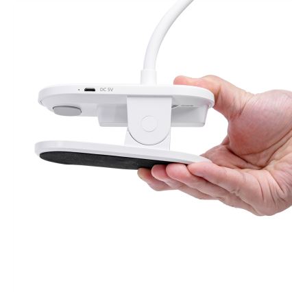 Aigostar - LED bordlampe dæmpbar og genopladelig med klemme LED/2,5W/5V 1200mAh hvid