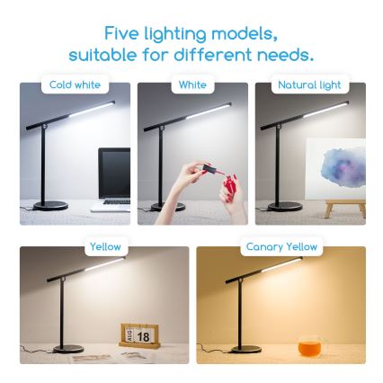 Aigostar - LED bordlampe m. touch-funktion dæmpbar LED/8W/230V 3000-6000K sort