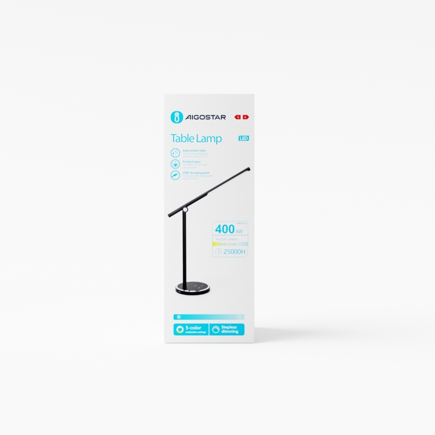 Aigostar - LED bordlampe m. touch-funktion dæmpbar LED/8W/230V 3000-6000K sort