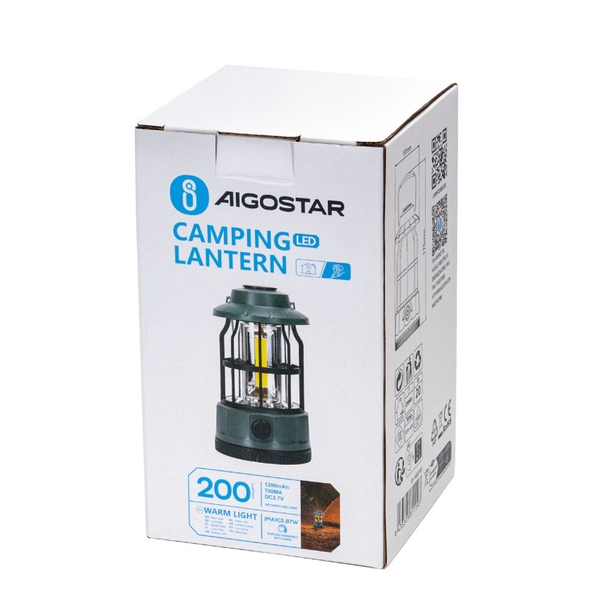 Aigostar - LED campinglanterne genopladelig og dæmpbar LED/2,87W/3,7V