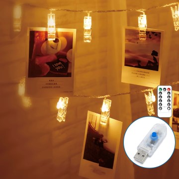 Aigostar - LED dekorationskæde 20xLED/5W/USB 6 m varm hvid