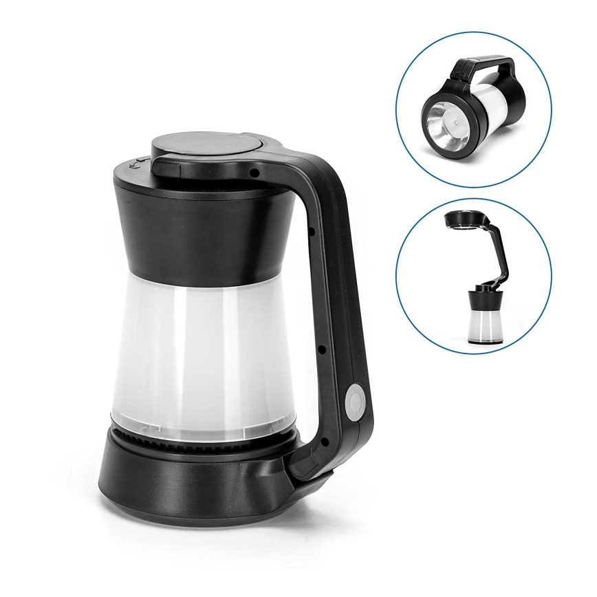 Aigostar - LED Dæmpbar Campinglampe 3-i-1 LED/3xAA sort