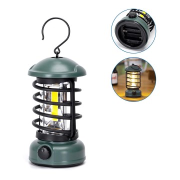 Aigostar - LED dæmpbar campinglampe LED/3xAA grøn 18 cm