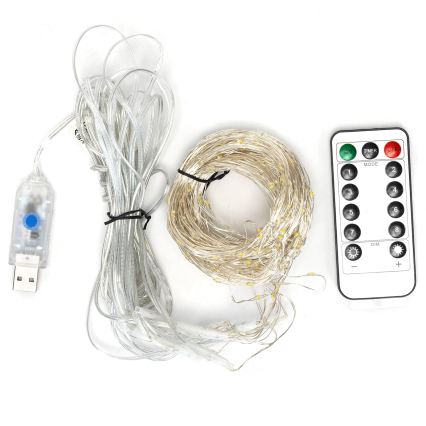 Aigostar - LED dæmpbar julelyskæde 300xLED/8 funktioner USB 6x3m multifarvet + fjernbetjening