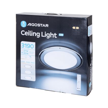 Aigostar - LED Dæmpbar loftlampe LED/30W/230V 2700-6500K pr. 42,9 cm krom + fjernbetjening