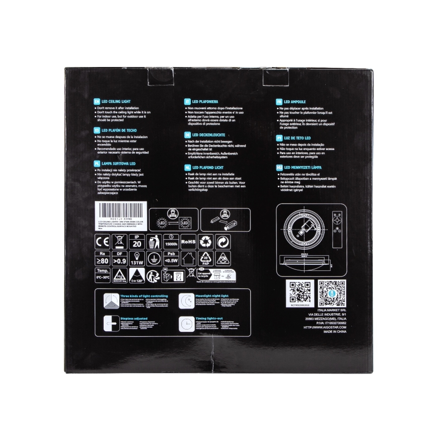 Aigostar - LED Dæmpbar loftlampe LED/30W/230V 2700-6500K pr. 42,9 cm krom + fjernbetjening