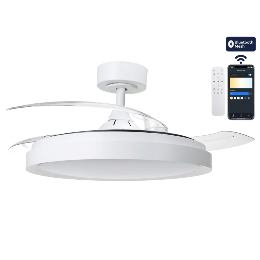 Aigostar - LED-dæmpbar loftventilator LED/50W/230V 2700-6500K Ø 106 cm hvid + fjernbetjening