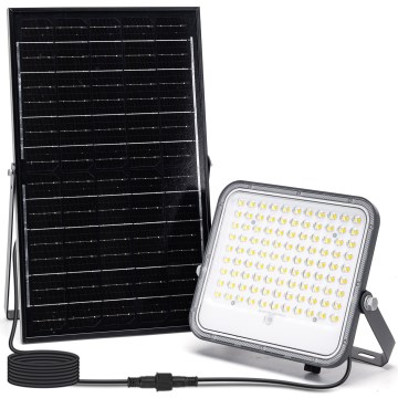 Aigostar - LED Dæmpbar solcelledrevet reflektor LED/150W/3,4V 3000/4000/6500K IP66 12000 mAh + fjernbetjening