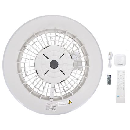 Aigostar - LED dæmpbar loftlampe med ventilator LED/40W/230V 2700-6500K Ø 48,5 cm hvid + fjernbetjening