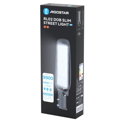 Aigostar - LED-gadelampe SLIM LED/100W/230V 6500K IP65