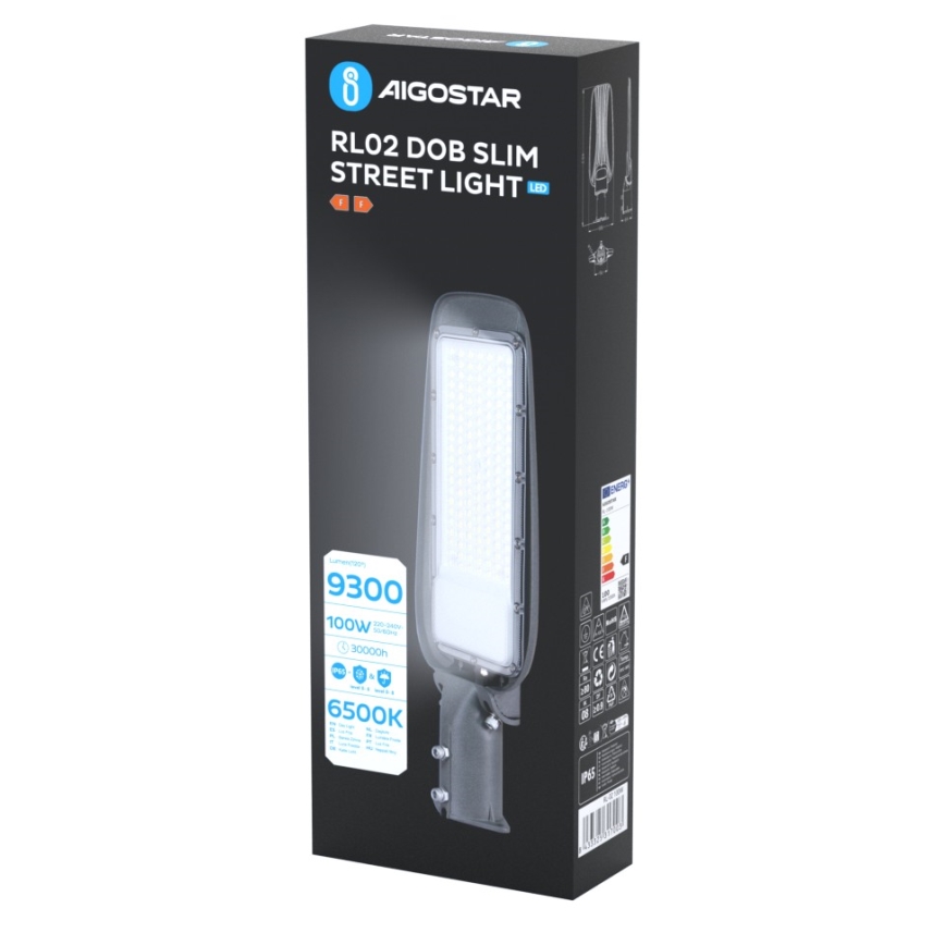 Aigostar - LED-gadelampe SLIM LED/100W/230V 6500K IP65
