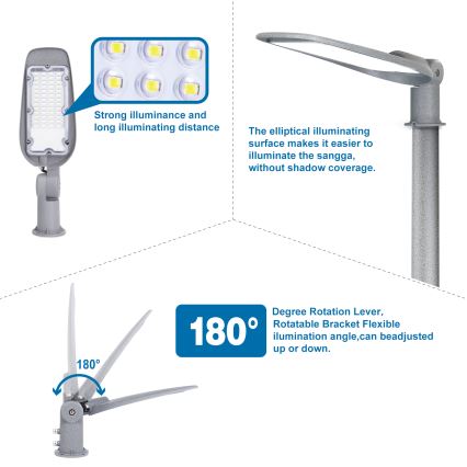 Aigostar - LED gadelampe SLIM LED/150W/230V 6500K IP65