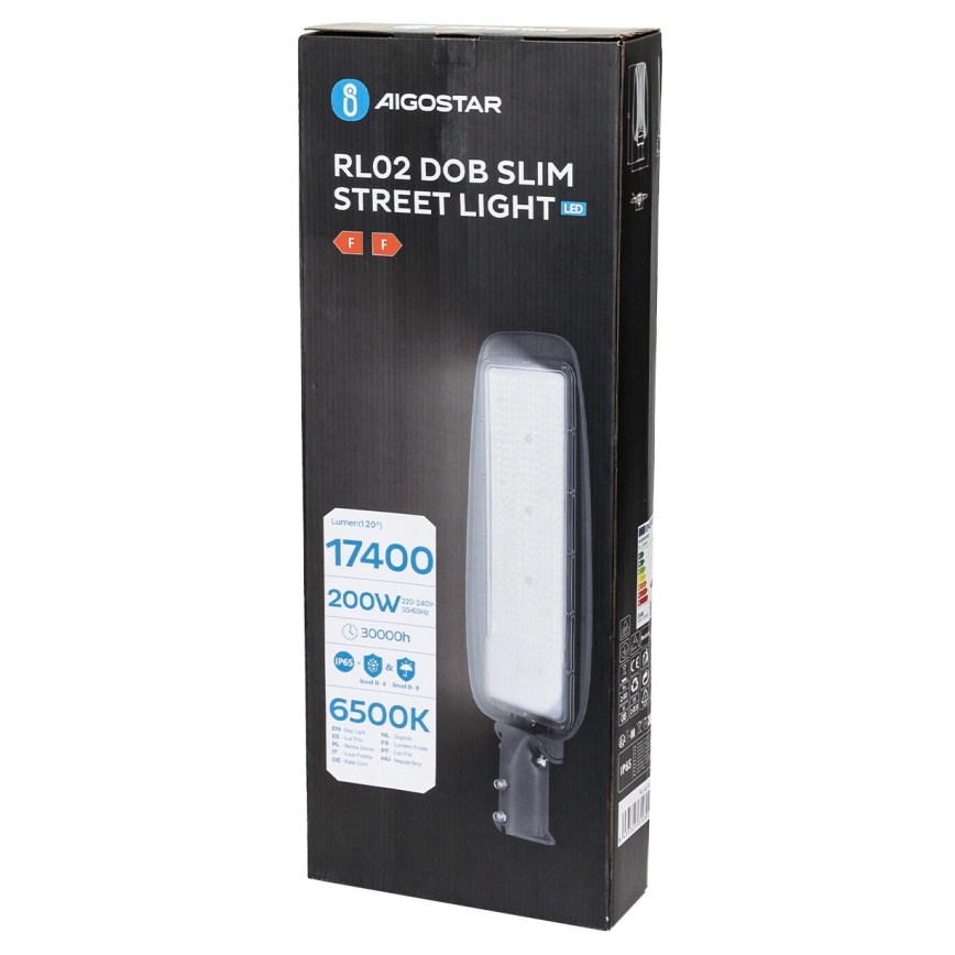 Aigostar - LED gadelampe SLIM LED/200W/230V 6500K IP65