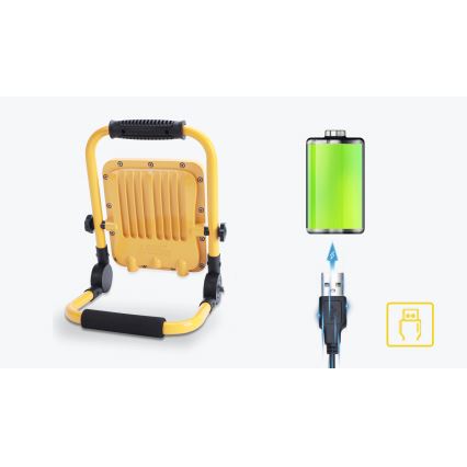 Aigostar - LED Dæmpbar Genopladelig Projektør LED/50W/5V 6500K IP65