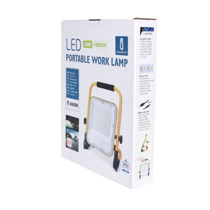 Aigostar - LED Dæmpbar Genopladelig Projektør LED/50W/5V 6500K IP65