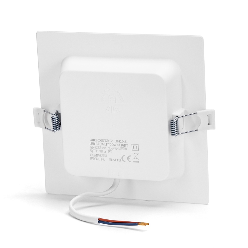 Aigostar - LED-indbygningsarmatur LED/9W/230V 4000K 14,5x14,5 cm hvid