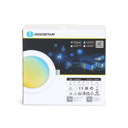 Aigostar - LED indbygningslampe dæmpbar LED/9W/230V diam. 14,5 cm Wi-Fi