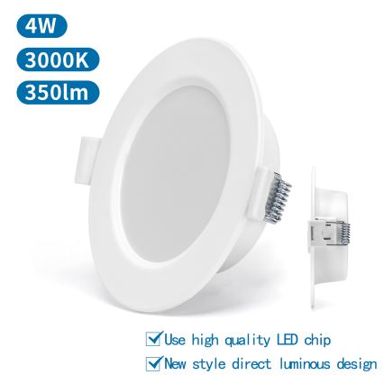 Aigostar - LED indbygningslampe LED/4W/230V 3000K diameter 9,8 cm hvid