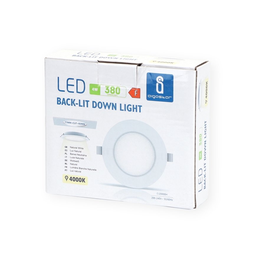 Aigostar - LED indbygningslampe LED/4W/230V 4000K diameter 9,8 cm hvid