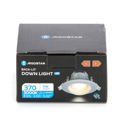 Aigostar - LED Indbygningslampe LED/5W/230V 3000K Ø 8,5 cm hvid