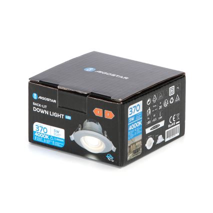 Aigostar - LED Indbygningslampe LED/5W/230V 4000K 8,5 cm hvid