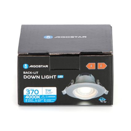 Aigostar - LED Indbygningslampe LED/5W/230V 4000K 8,5 cm hvid