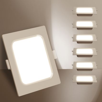 Aigostar - LED Indbygningslampe LED/6W/230V 4000K 12x12 cm hvid