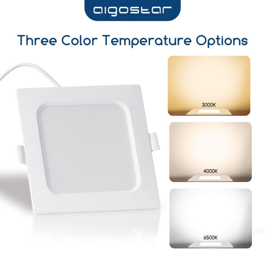Aigostar - LED Indbygningslampe LED/6W/230V 4000K 12x12 cm hvid