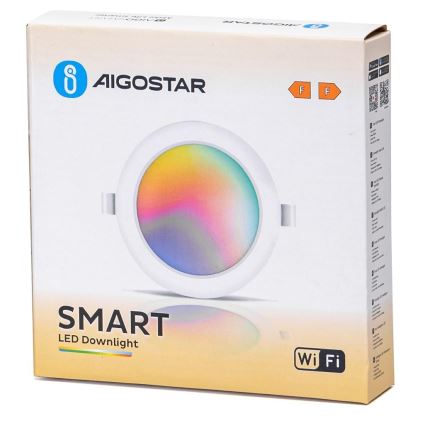 Aigostar - LED indbygningslampe m. RGBW-farver dæmpbar LED/9W/230V 2700-6500K diameter 14,5 cm Wi-Fi