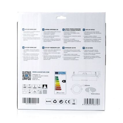 Aigostar - LED indbygningslampe ULTRATHIN LED/24W/230V 4000K hvid