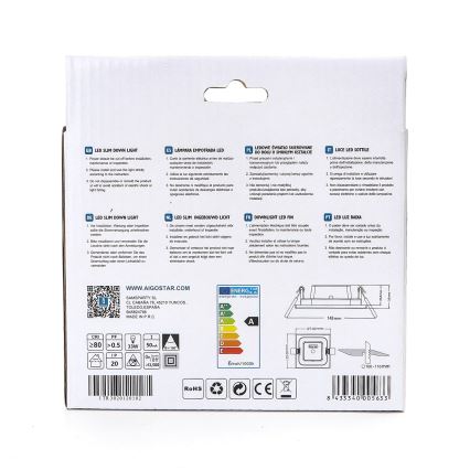 Aigostar - LED indbygningslampe ULTRATHIN LED/6W/230V 6000K hvid