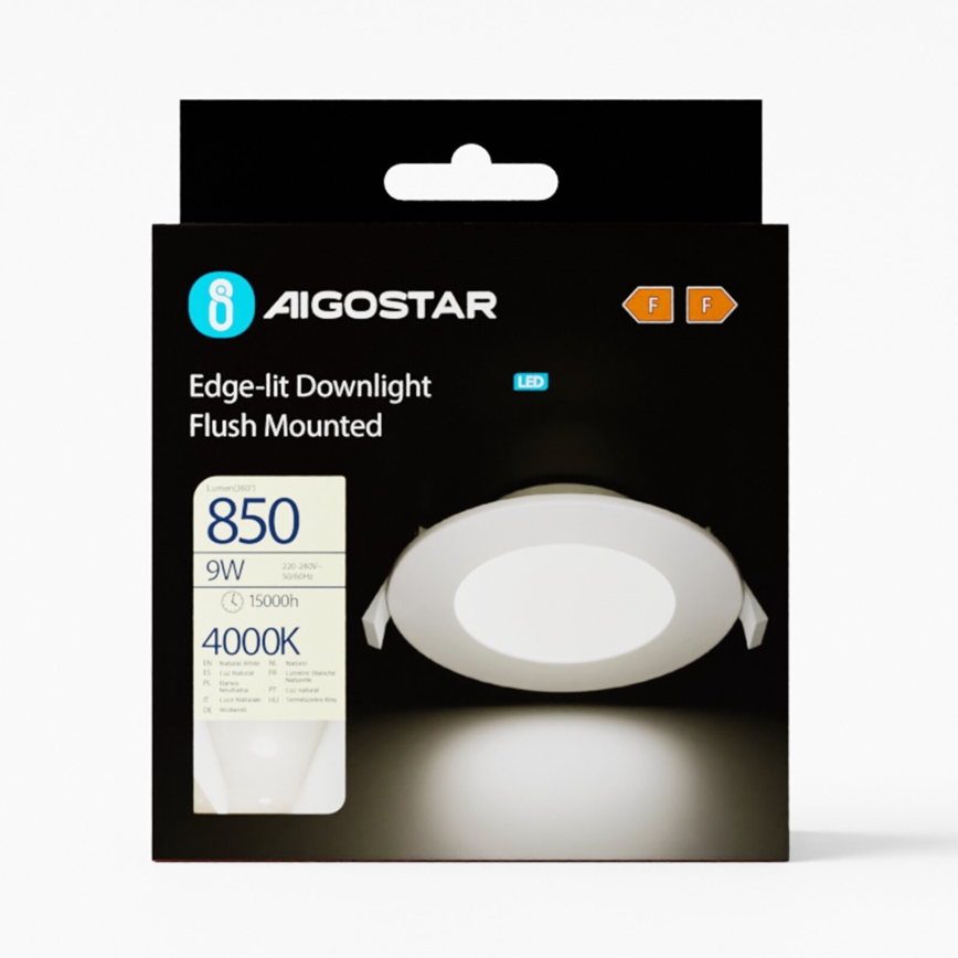 Aigostar - LED indbygningslampe ULTRATHIN LED/9W/230V 4000K hvid