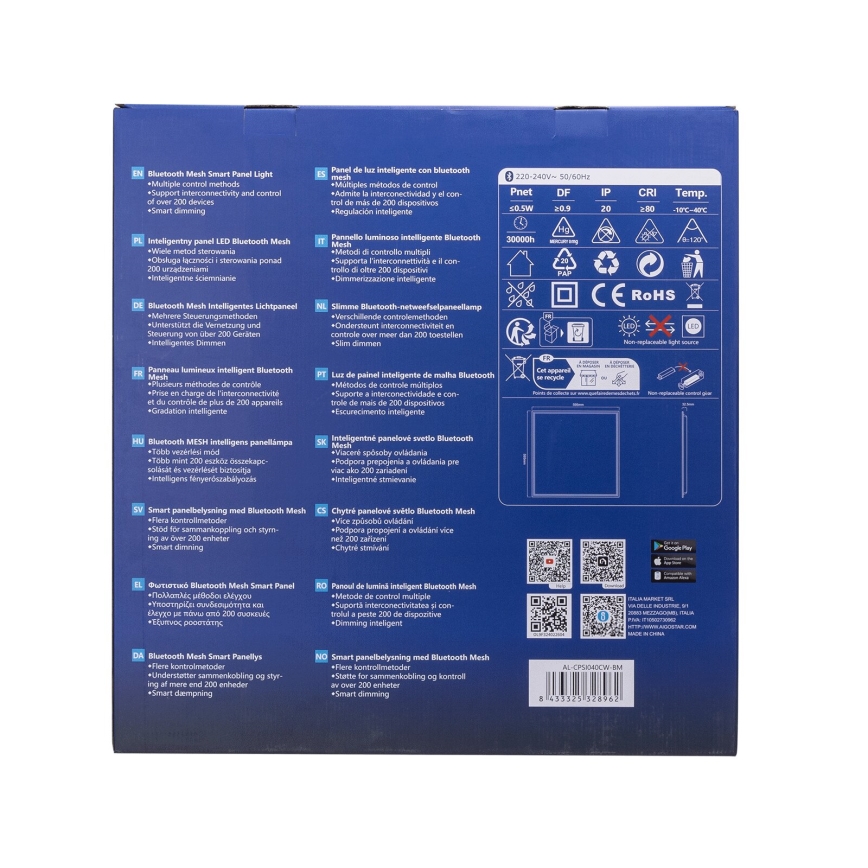 Aigostar - LED indbygningspanel dæmpbart MESH LED/36W/230V 2700-6500K 60x60 cm
