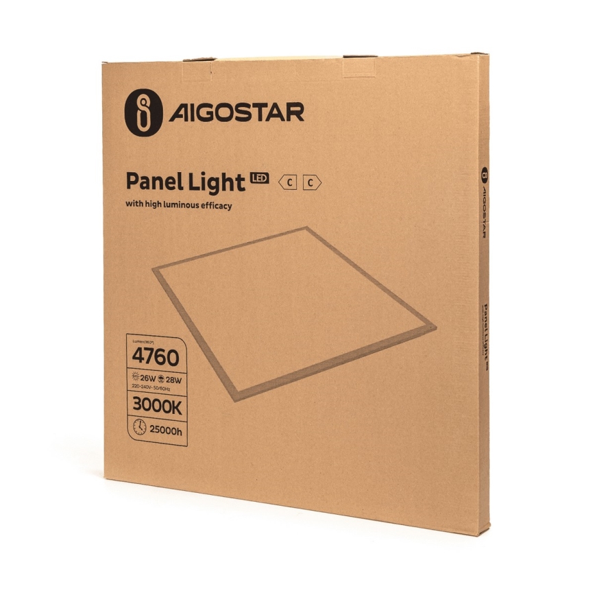 Aigostar - LED indbygningspanel LED/28W/230V 60x60 cm 3000K